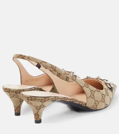 Gucci Horsebit GG slingback pumps | Thumbnail 4