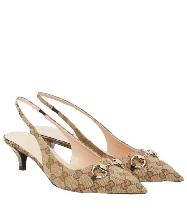Gucci Horsebit GG slingback pumps | Thumbnail 1