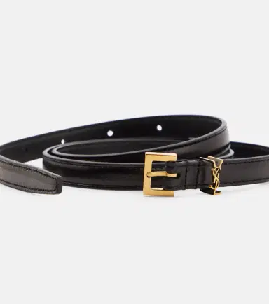 Saint Laurent Cassandre slim leather belt | Thumbnail 2