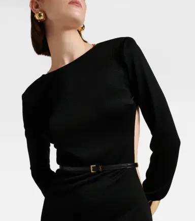 Saint Laurent Cassandre slim leather belt | Thumbnail 3