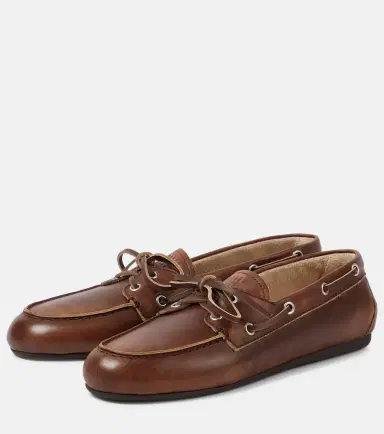 Miu Miu Leather boat shoes | Thumbnail 2