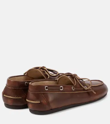 Miu Miu Leather boat shoes | Thumbnail 4