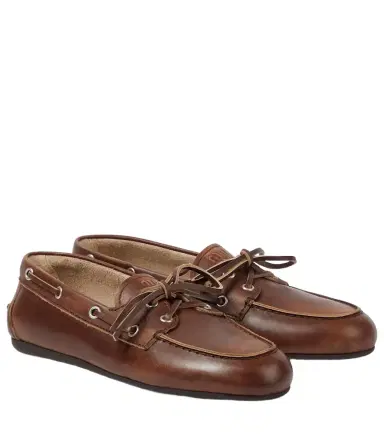 Miu Miu Leather boat shoes | Thumbnail 1
