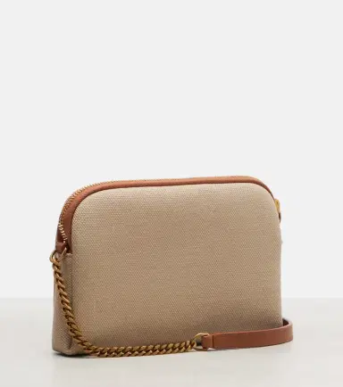 Saint Laurent Gaby leather-trimmed canvas crossbody bag | Thumbnail 3