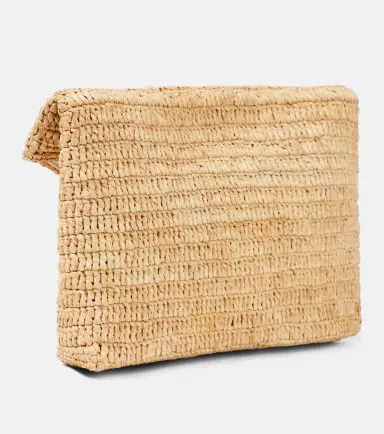 Saint Laurent Cassandre Large raffia pouch | Thumbnail 2