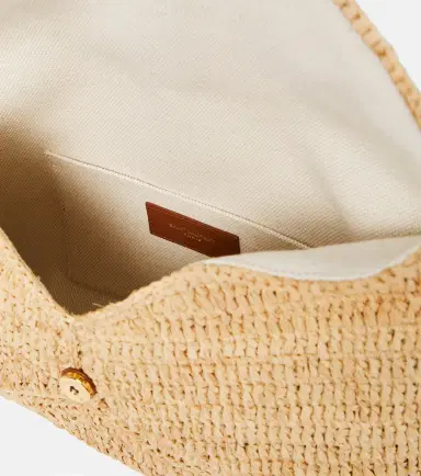Saint Laurent Cassandre Large raffia pouch | Thumbnail 3