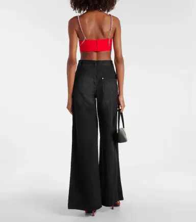 Area Crystal-embellished wide-leg jeans | Thumbnail 2