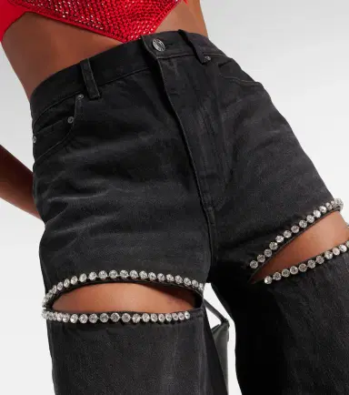 Area Crystal-embellished wide-leg jeans | Thumbnail 3