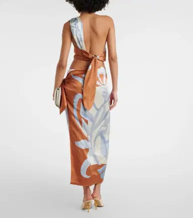 SIR Sorrento printed silk wrap skirt | Thumbnail 3