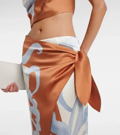 SIR Sorrento printed silk wrap skirt | Thumbnail 4