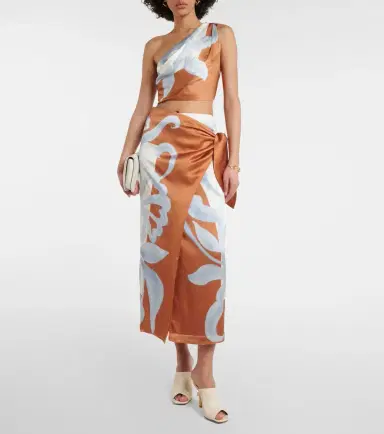 SIR Sorrento printed silk wrap skirt | Thumbnail 5