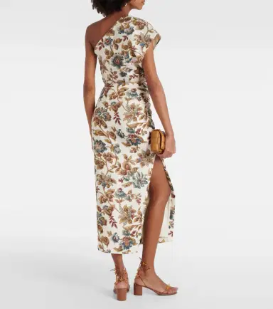 SIR Eleanora floral one-shoulder linen crop top | Thumbnail 2