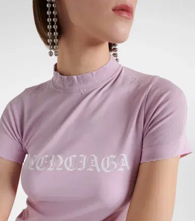 Balenciaga Cropped cotton jersey T-shirt | Thumbnail 5 Balenciaga Cropped cotton jersey T-shirt | Thumbnail 5