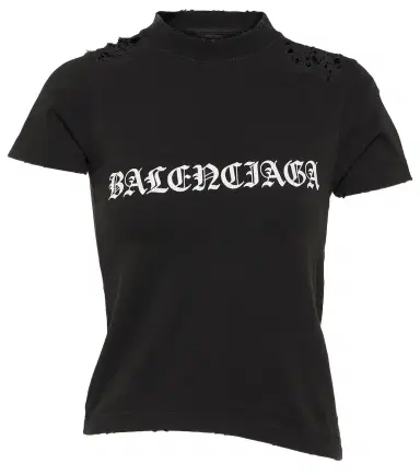 Balenciaga Gothic Type Shrunk cotton-blend T-shirt | Thumbnail 1
