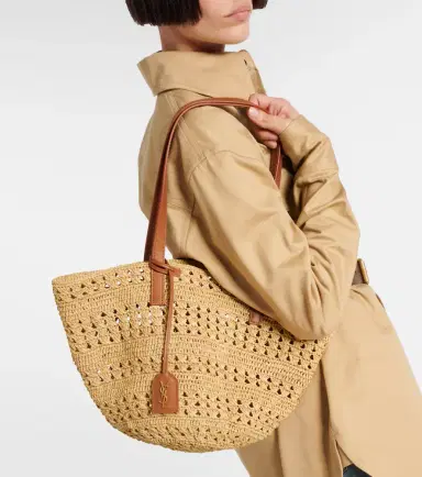 Saint Laurent Panier Small raffia basket bag | Thumbnail 6