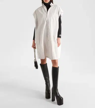 Balenciaga Oversized cotton shirt dress | Thumbnail 5 Balenciaga Oversized cotton shirt dress | Thumbnail 5