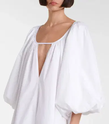 ADRIANA DEGREAS Puff-sleeve cotton maxi dress | Thumbnail 2