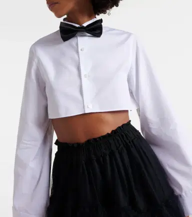 Noir Kei Ninomiya Cropped cotton shirt | Thumbnail 2