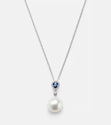 Bucherer Fine Jewellery Romance 18kt white gold necklace with sapphires and gemstones | Thumbnail 3