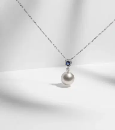 Bucherer Fine Jewellery Romance 18kt white gold necklace with sapphires and gemstones | Thumbnail 6