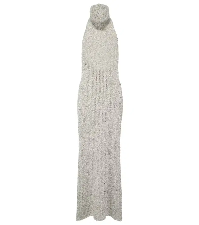 Valentino Turtleneck silk bouclé maxi dress