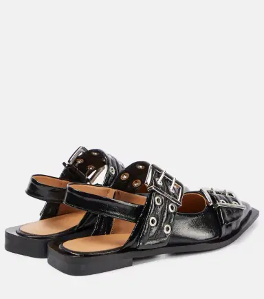 Ganni Faux-leather slingback flats | Thumbnail 2