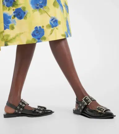 Ganni Faux-leather slingback flats | Thumbnail 7