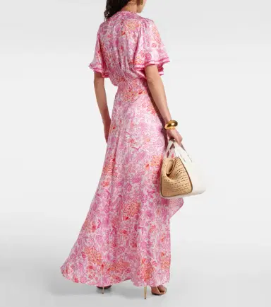 Poupette St Barth Mabelle floral satin maxi dress | Thumbnail 2
