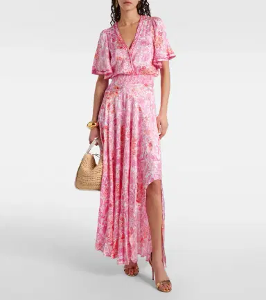 Poupette St Barth Mabelle floral satin maxi dress | Thumbnail 3