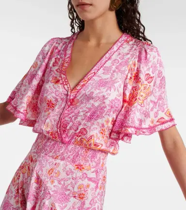 Poupette St Barth Mabelle floral satin maxi dress | Thumbnail 4