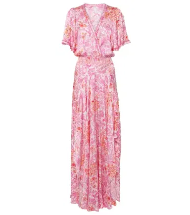 Poupette St Barth Mabelle floral satin maxi dress | Thumbnail 1