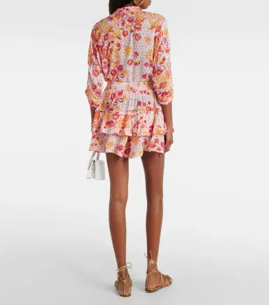 Poupette St Barth Culotte ruffled floral miniskirt | Thumbnail 4