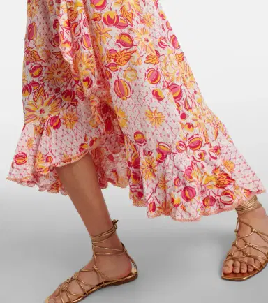 Poupette St Barth Aude ruffled floral wrap dress | Thumbnail 2