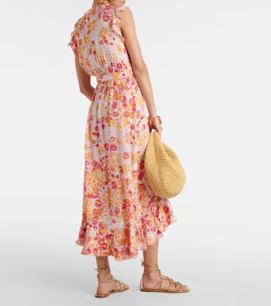 Poupette St Barth Aude ruffled floral wrap dress | Thumbnail 4
