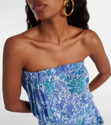 Poupette St Barth Printed strapless minidress | Thumbnail 2