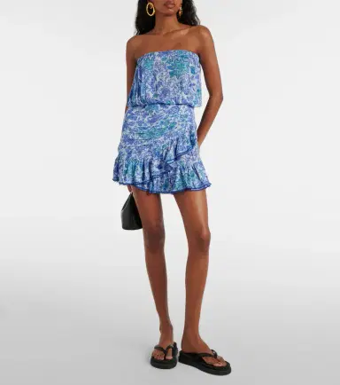 Poupette St Barth Printed strapless minidress | Thumbnail 5