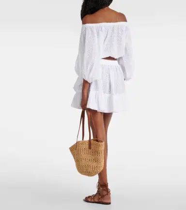 Poupette St Barth Bova broderie anglaise cotton miniskirt | Thumbnail 2