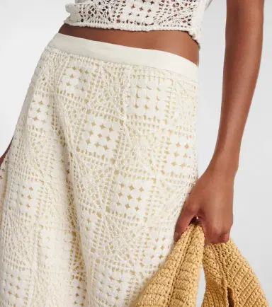 SIR Rayure crochet cotton maxi skirt | Thumbnail 2