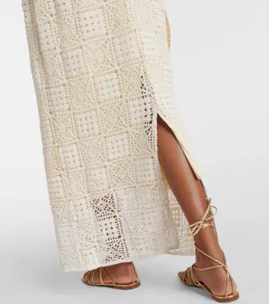 SIR Rayure crochet cotton maxi skirt | Thumbnail 4