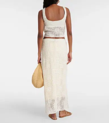 SIR Rayure crochet cotton maxi skirt | Thumbnail 5