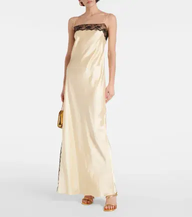 SIR Aries lace-trimmed silk slip dress | Thumbnail 4