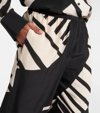 SIR Printed mid-rise silk wide-leg pants | Thumbnail 2