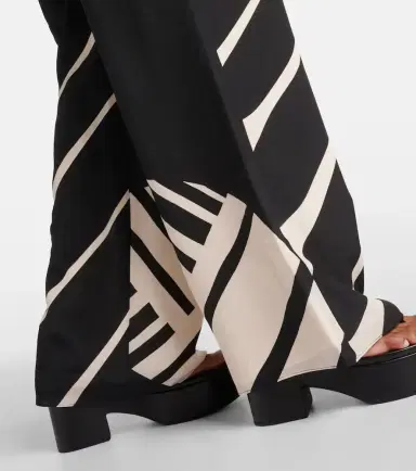 SIR Printed mid-rise silk wide-leg pants | Thumbnail 3