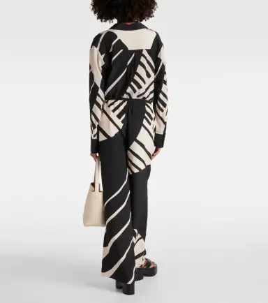 SIR Printed mid-rise silk wide-leg pants | Thumbnail 5