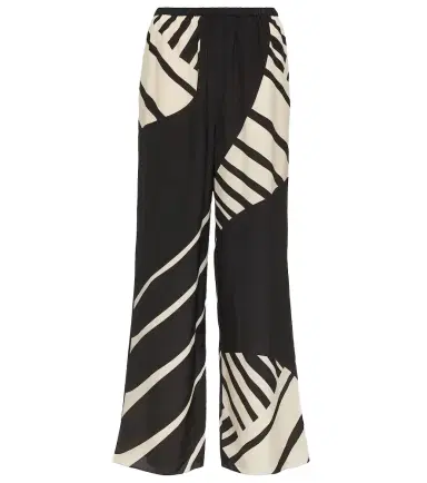 SIR Printed mid-rise silk wide-leg pants | Thumbnail 1