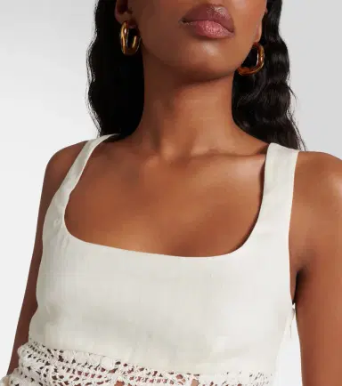 SIR Rayure linen crop top | Thumbnail 2