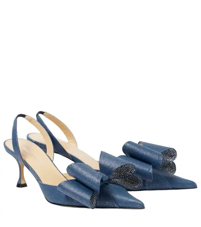Mach & Mach Le Cadeau 65 denim slingback pumps