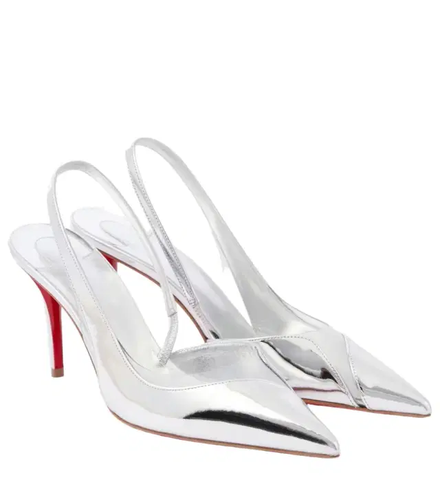 Christian Louboutin Posticha 80 metallic leather slingback pumps