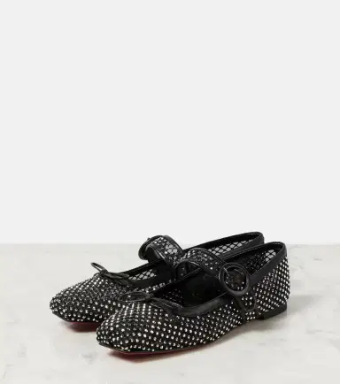 Christian Louboutin Mamastrapitina embellished mesh ballet flats | Thumbnail 4