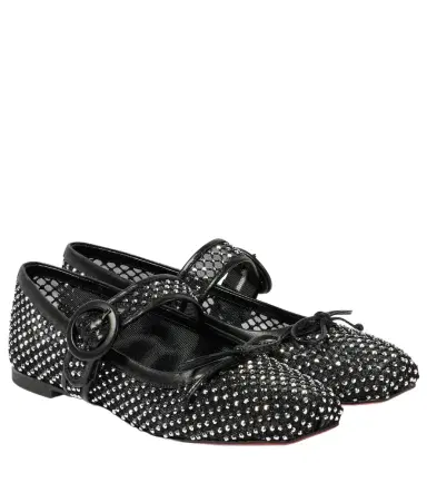 Christian Louboutin Mamastrapitina embellished mesh ballet flats | Thumbnail 1